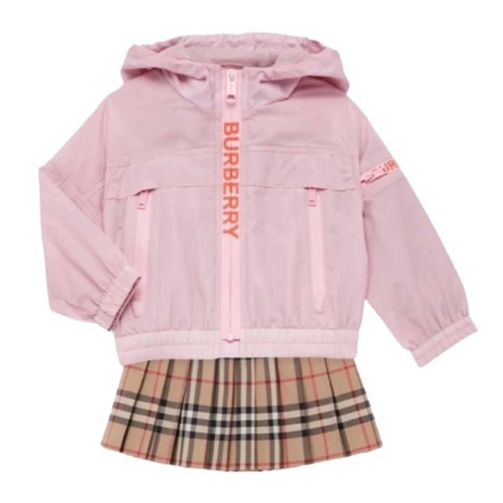 BURBERRY GIRL'S TELFORD HOODED NYLON JACKET